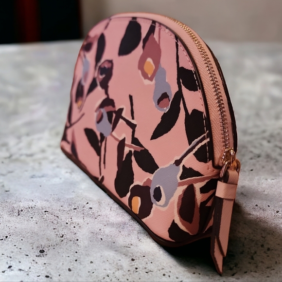 Kate Spade Cameron Paper Rose Med. Dome Cosmetic Makeup Case Excellent like new - Picture 2 of 6